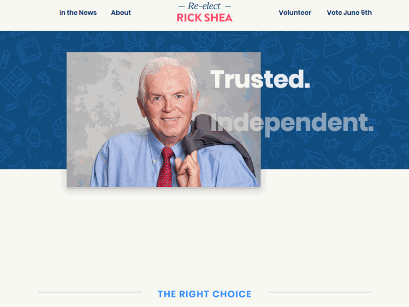 Re-elect Rick Shea animation css design development html web design website