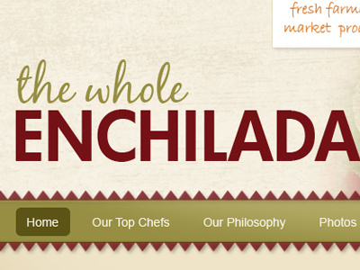 The Whole Enchilada Website Template green navigation texture web design