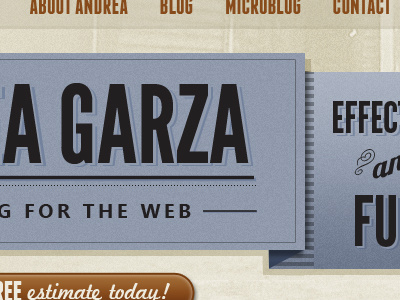 Personal Site Redesign Idea blue design texture typography vintage web
