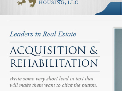 Real Estate Acquisition Website In Progress blue corporate design gray grey real estate silver texture web web design
