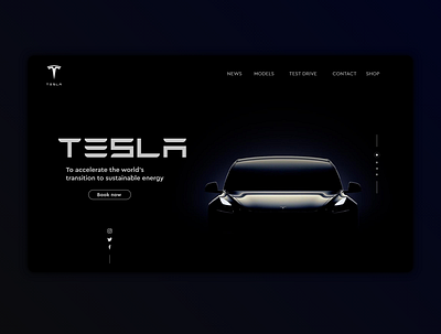 Tesla adobe xd design landing page landing page design minimal tesla ui uidesign uiux ux web web design website website design