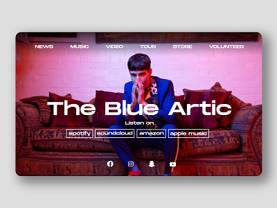 Landing page for The Blue Artic artist design landingpage minimal music ui uiux ux web web design website