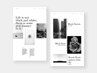 Black and White Photography website black blackandwhite design landingpage minimal ui uiux ux web web design website white