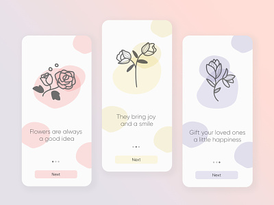 Flowers App app design floral flowers illustration minimal pastel ui uiux ux vector