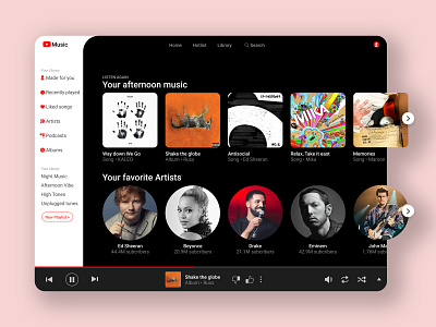 Youtube Music Website redesign