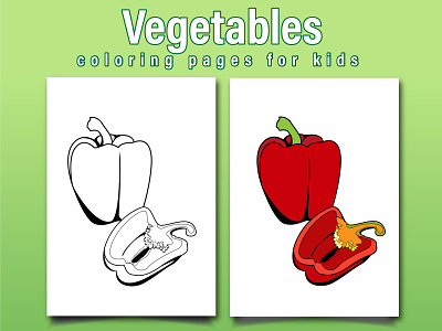 Vegetables Coloring Page For Kids capsicum coloring coloringbook coloringpages illustration vegetables