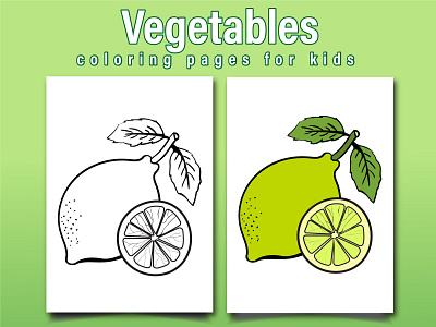 Vegetables Coloring Page For Kids branding coloring coloringbook coloringpages design illustration logo ui vegetables