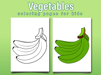 Vegetables Coloring Page For Kids branding coloring coloringbook coloringpages design illustration logo ui vector