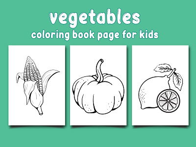 Vegetables Coloring Book Page For Kids