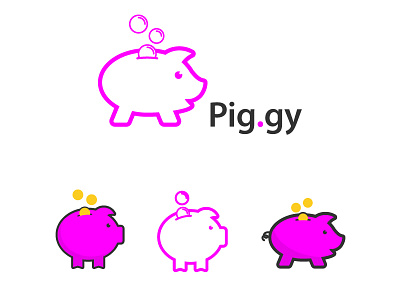 Pig.gy logo concept application concept design logo magenta pig piggy vector