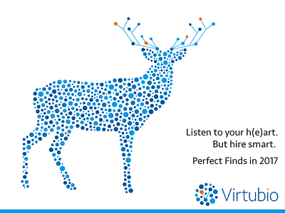 PF 2017 blue deer dot hart illustration pf vector