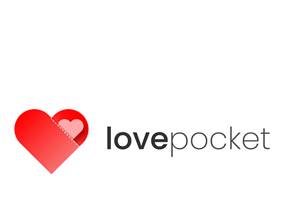 lovepocket app flat icon illustrator logo love minimal vector web