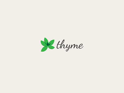 Thyme branding design flat icon illustrator logo minimal vector web