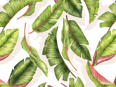 Leaves Textile Print art banana palm fashion floral illustration leaves menswear packaging painting print print pattern shirt surface design watercolour yardage