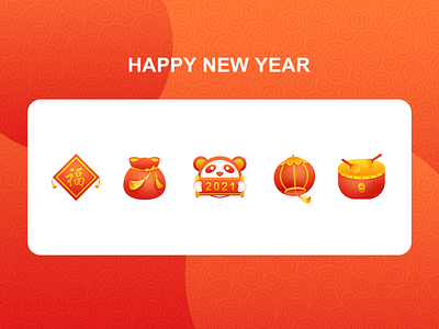 Happy New Year icon illustration