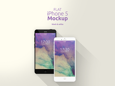 Flat Iphone 5 Mockup 2d awesome black flat iphone 5 mockup white