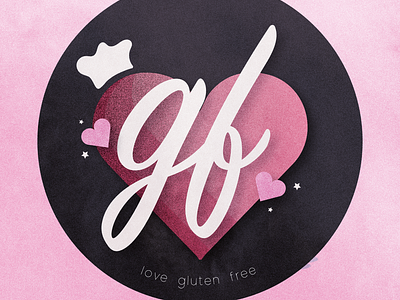 'Love Gluten Free' Logo Design baking branding cooking food free gluten heart illustration logo love recipes
