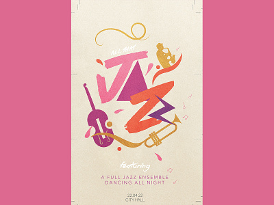 All that Jazz 2d art concert dancing event flat graphic design illustrator jazz music poster