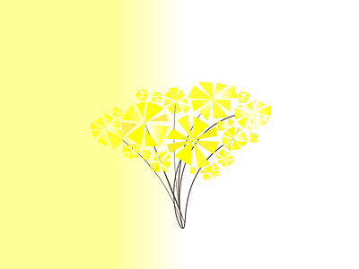 Flowers & triangles bouquet design flowers geometric geometric art illustration illustrator lines triangles yellow flowers