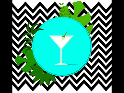 Drink animation celebration cocktail colorful design flat design geometric design glass illustration ilustration motion graphics party tropical tropical leaves