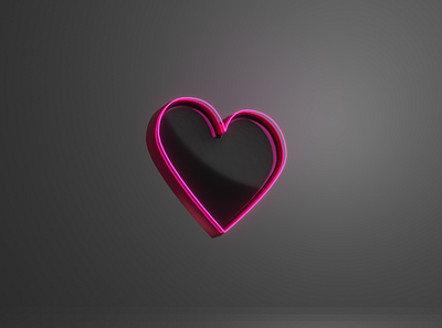 Neon heart 3d blender colorful design heart love motion graphics neon