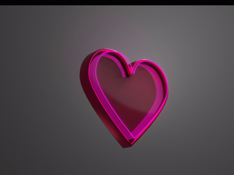 Heart / Neon 3d 3d heart animated gif animation colorful design heart metallic motion graphics neon