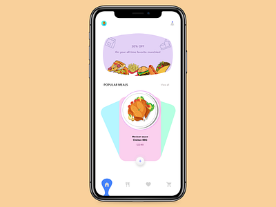 Food App (Home Screen) app branding design figma food app illustration interactive design minimal product designing ui user experience user interface