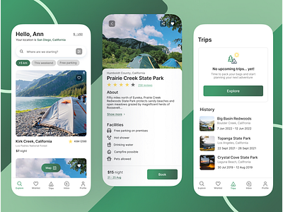 Camping App - Plan your next trip 🏕 camping design ui ux