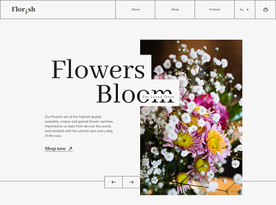 Flower Shop Landing design flowers landing page logo shop ui ux