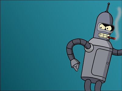 Bender affinity designer blue cigar drawings futurama grey ipad robot