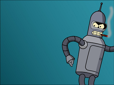 Bender affinity designer blue cigar drawings futurama grey ipad robot