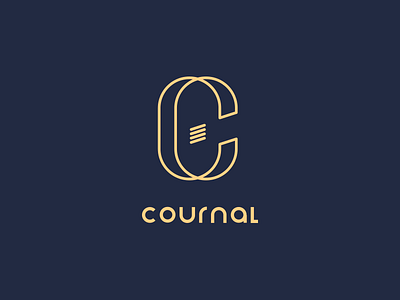 Cournal c content journal line logo market news newspaper paper typography