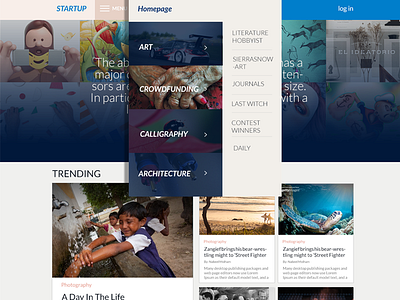 Startuf content design experience news social ui user ux website