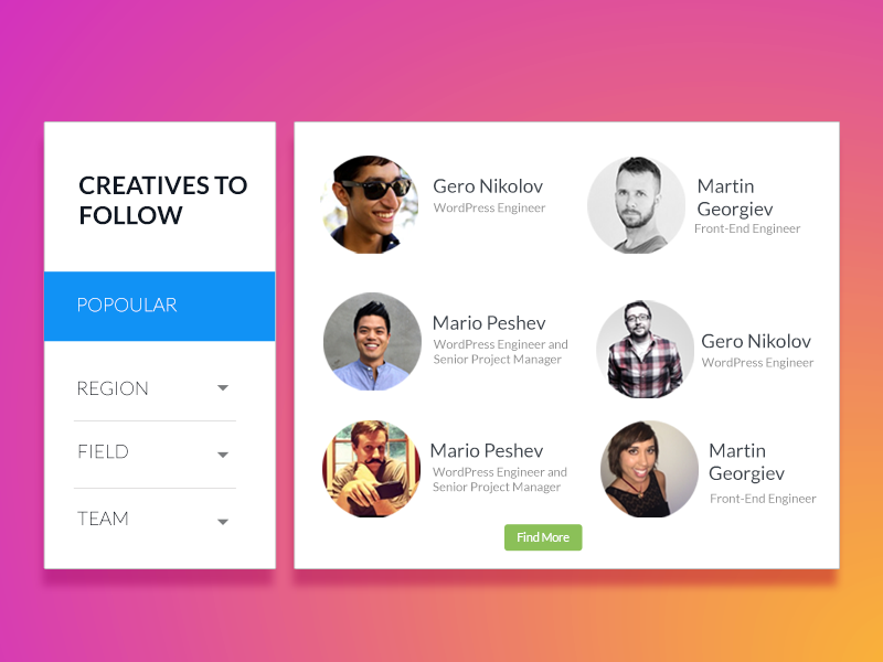 startuf - creatives to Follow creative experience user news social content design website ux ui