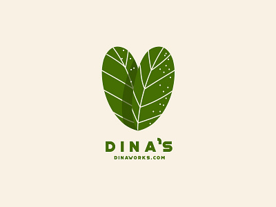 Dina's branding fashion green heart leaf leaves logo retro tropical vintage