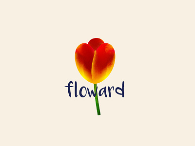 Floward branding fashion flower logo orange retro vintage yellow