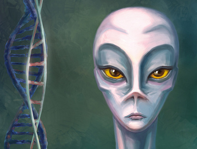 Alien DNA design illustration