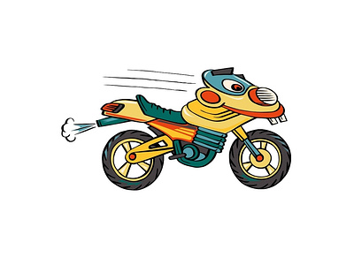 Funny kids motorcycle design illustration vector