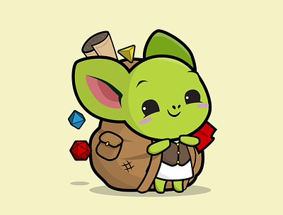 Gibby the Goblin - Cute D&D Mascot branding cute dd geek illustration nerd vector