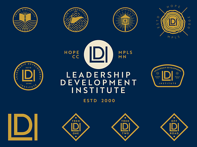 Leadership Development Institute badge branding church design ldi logo minnesota monoweight university
