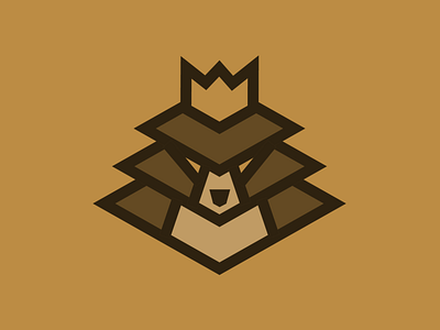 King Square Bear bear brown crown illustration king logo square