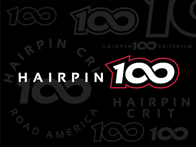Hairpin 100 Criterium cycling design event logo motorsports race racing sports wisconsin