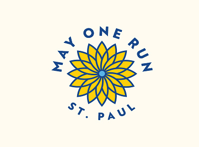 May One Run badge design flower logo minnesota race run sports