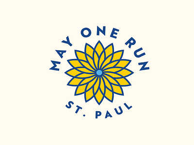 May One Run badge design flower logo minnesota race run sports