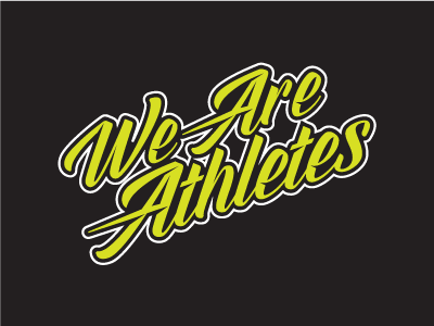 We Are Athletes wordmark athlete athletics charity green logotype script wordmark