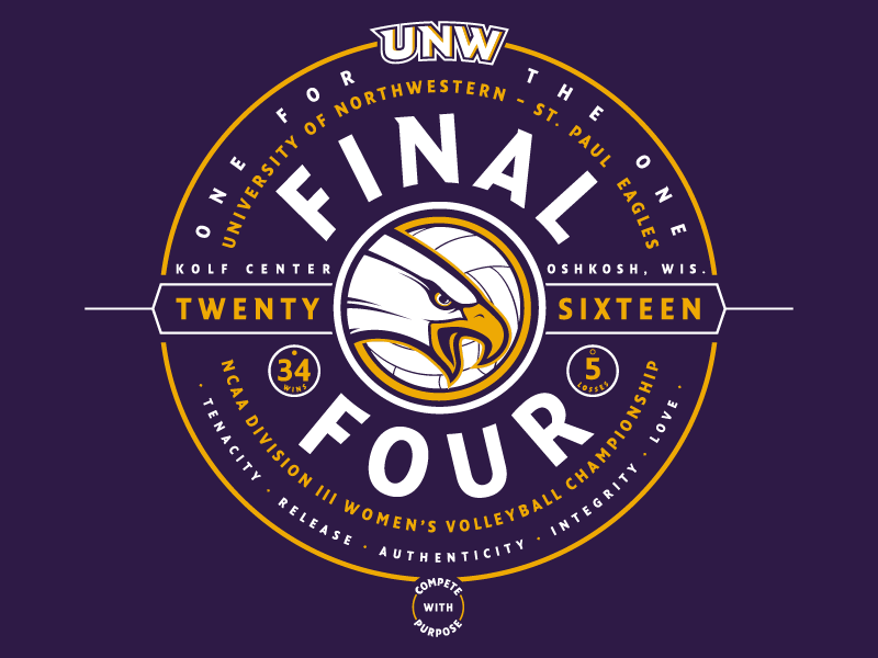 Volleyball Final Four Shirt minnesota wisconsin tournament bracket championship ncaa purple eagle badge sports volleyball