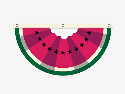 Watermelon Bunting america baseball bunting picnic stars summer watermelon