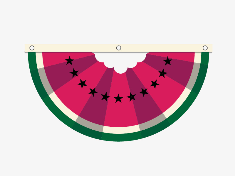 Watermelon Bunting summer picnic stars america baseball watermelon bunting