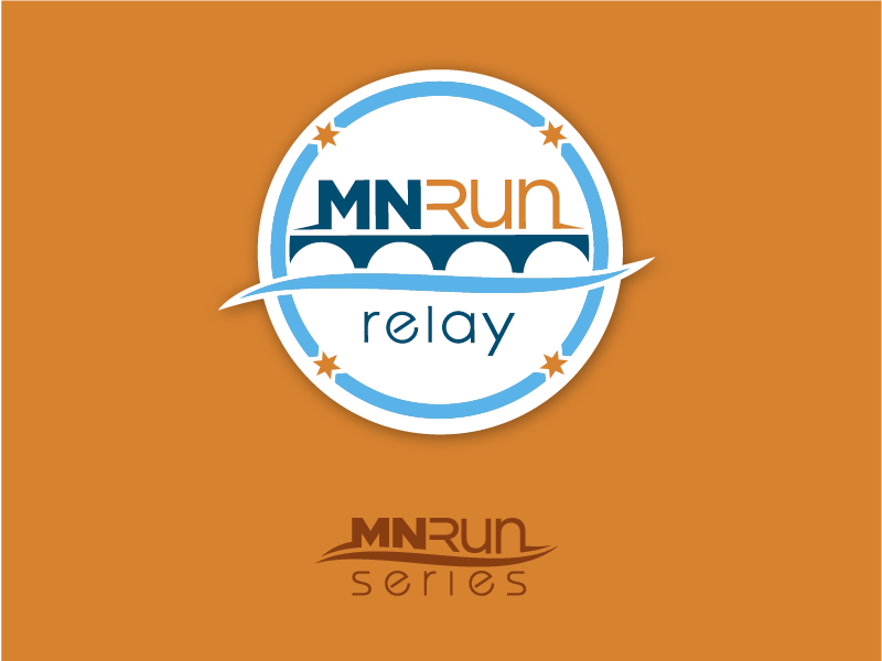 MN Run Relay Logo stone arch bridge minneapolis minnesota river water bridge brand relay marathon race