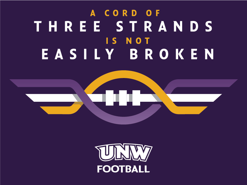 Three Strands college eagle wings sports bible thick lines football